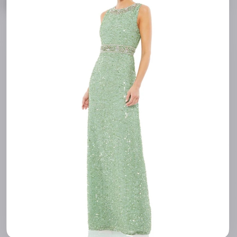 Mac Duggal 10839 Jewel Neck Sequin Dress Size 12 NWT